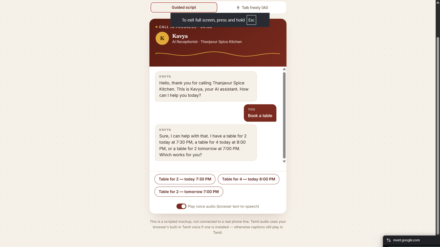 Restaurant AI